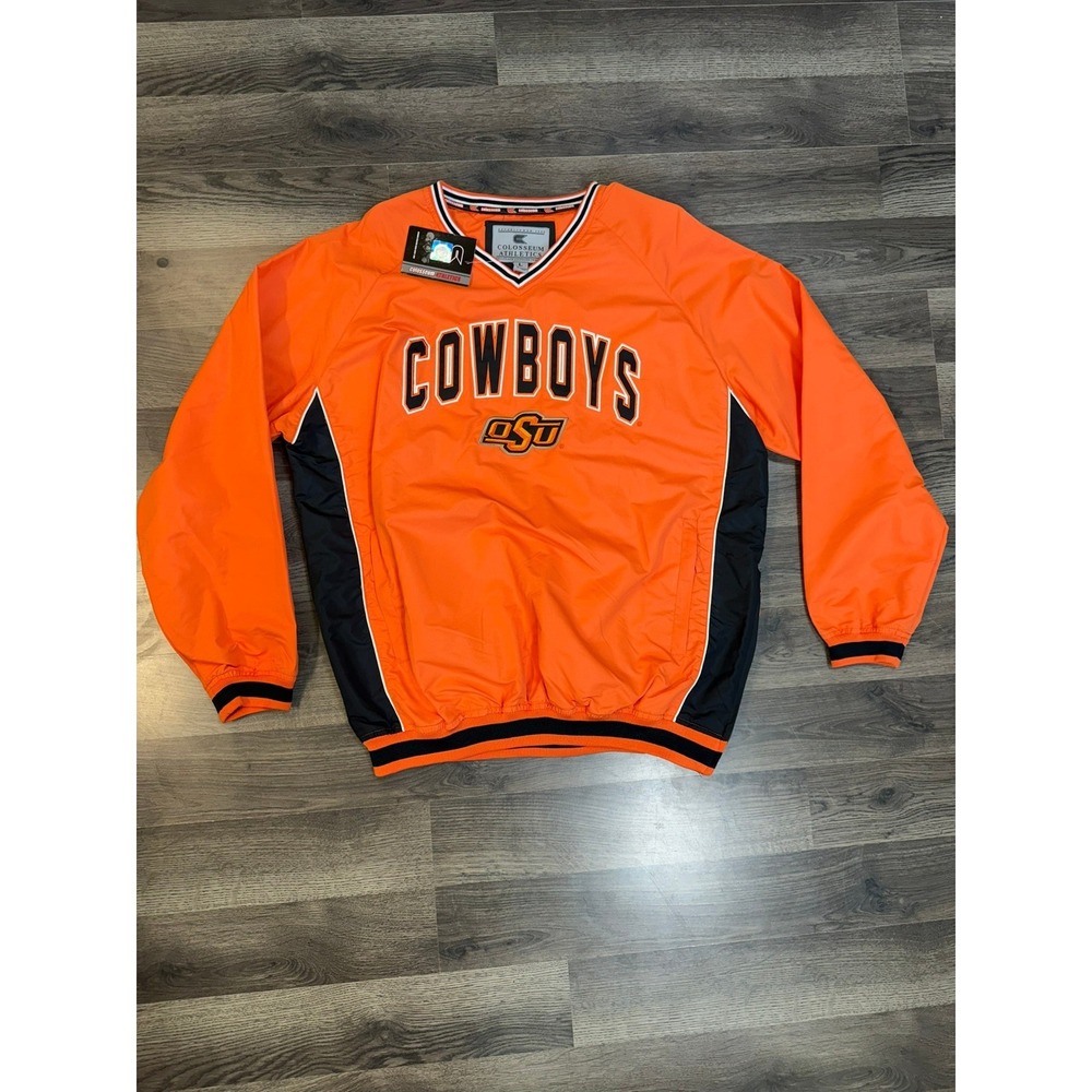 Colosseum Athletics Oklahoma State Cowboys OSU Windshirt Orange Black Mens Large